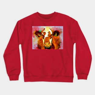 Watercolor Cow Crewneck Sweatshirt